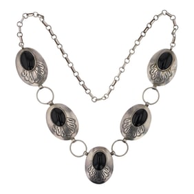 Vintage Navajo Black Onyx Necklace