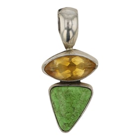 Ella Peter Navajo Gaspeite & Citrine Pendant