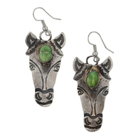 Kevin Billa Navajo Sonoran Gold Turquoise Earrings