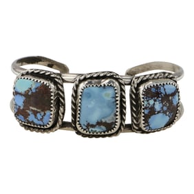 Gilbert Nez Navajo Golden Hills Turquoise Cuff Bracelet