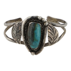 Vintage Navajo Nevada Turquoise Baby Bracelet