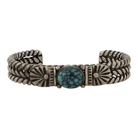 Daniel Reeves Navajo Spiderweb Turquoise cuff Bracelet