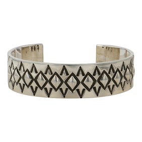Ray Van Cleve Southwest Anglo Artist Silver Cuff Bracelet