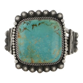 Michael Calladito Navajo Royston Turquoise Cuff Bracelet