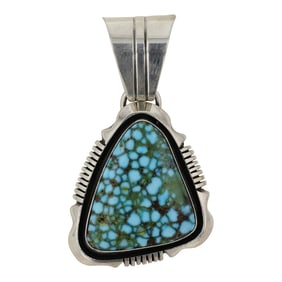Cooper Willie Navajo Turquoise Mountain Turquoise Pendant