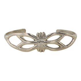Vintage Navajo Plain Silver Sandcast Bracelet