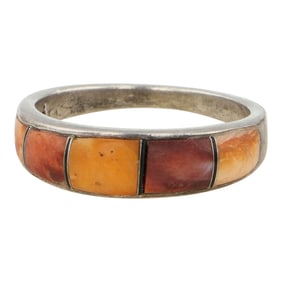 Navajo Spiny Oyster Inlay Ring