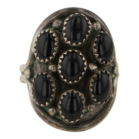 Vintage Navajo Black Onyx Knuckle Ring