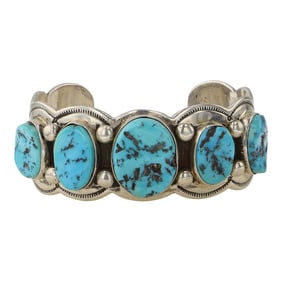 Navajo Sleeping Nugget Turquoise Cuff Bracelet