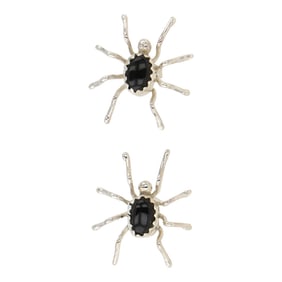 Navajo Black Onyx Spider Earrings