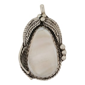 Vintage Navajo Shell Leaf work Pendant