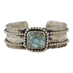 Gilbert Nez Navajo Golden Hills Turquoise Cuff Bracelet