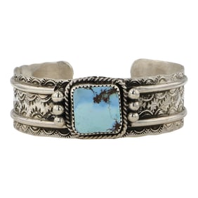 Gilbert Nez Navajo Golden Hills Turquoise Cuff Bracelet