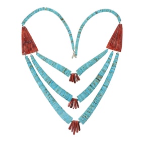 Santo Domingo Turquoise & Spiny Oyster Necklace