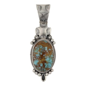 Etta Endito Navajo Number Eight Turquoise Pendant