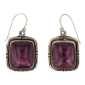 Navajo Purple Spiny Oyster Earrings