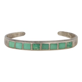 Vintage Navajo Turquoise Inlay Bracelet