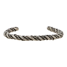 Navajo Plain Silver Braided Wires Cuff Bracelet