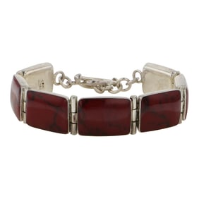Vintage Taxco Jasper Link Bracelet