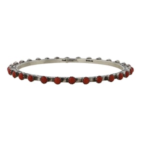 Paul Livingston Navajo Mediterranean Coral Bangle Bracelet