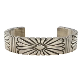 Thomas Jim Award Winning Navajo Artist Deep Stamp Cuff Bracelet