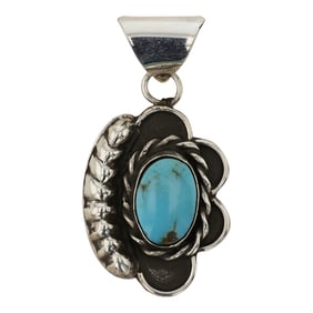 Navajo Compitos Turquoise Pendant