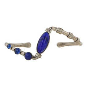 Rick Monte Navajo Lapis Contemporary Cuff Bracelet