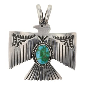 Sunshine Reeves Navajo Sonoran Gold Turquoise Thunderbird Pendant