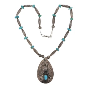 Vintage Navajo Nevada Turquoise Necklace