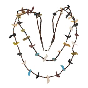 Vintage Zuni Turquoise Acoma Jet Agate Jasper & Shell