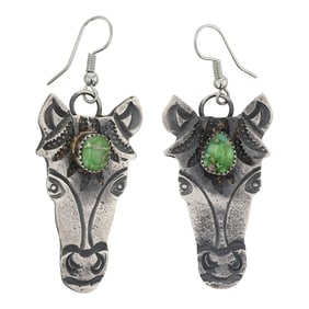 Kevin Billah Navajo Sonoran Gold Turquoise Earrings