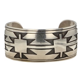 Navajo Plain Silver Cuff Bracelet
