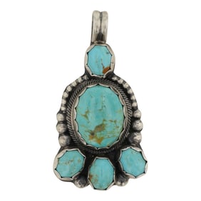 Louise Jim Navajo Nevada Turquoise Pendant