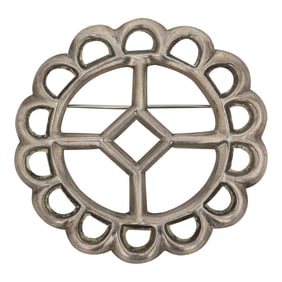 Vintage Navajo Plain Silver Sandcast Pin