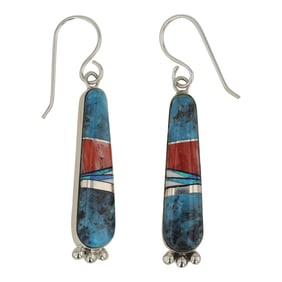 Catheryn Webster Navajo Turquoise Spiny Oyster & Synthetic Opal Inlay Earrings
