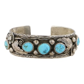 Navajo Kingman Turquoise Cuff Bracelet
