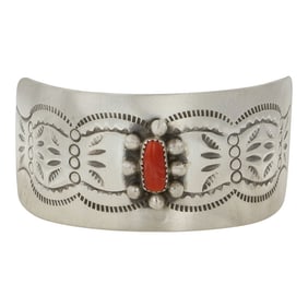 Navajo Mediterranean Coral Hair Barrette
