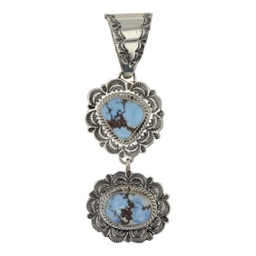 Eula Wyllie Navajo Golden Hills Turquoise Pendant