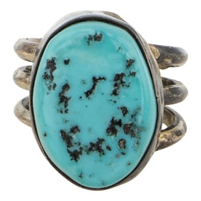 Vintage Navajo Sleeping Beauty Turquoise Ring