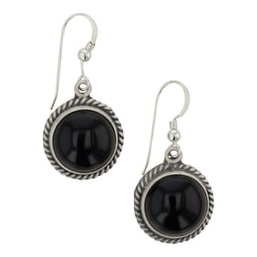 Burt Francisco Navajo Black Onyx Earrings