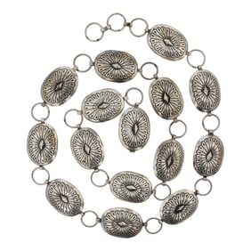 Marcella James Navajo Stamp-Work Link Concho Belt