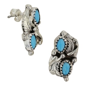Navajo Sleeping Beauty Turquoise Earrings