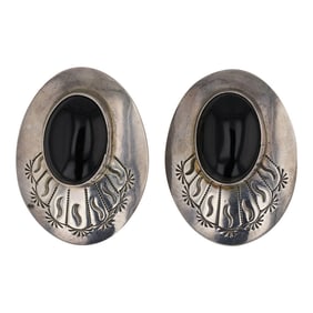 Navajo Black Onyx Earrings