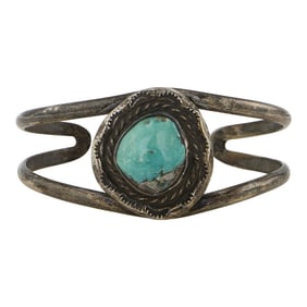 Vintage Navajo Nevada Turquoise Baby Bracelet
