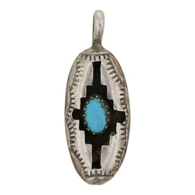 Navajo Kingman Turquoise Shadowbox Pendant