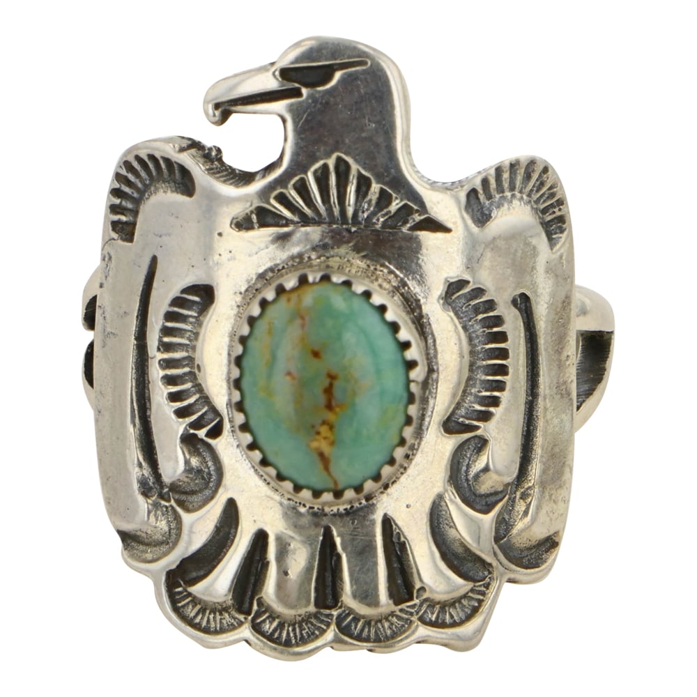 RB Navajo Menassa Turquoise Thunderbird Ring (1 of 3)