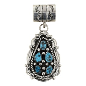 Jessie Claw Navajo Kingman Turquoise Pendant