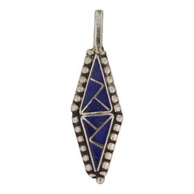 Vintage Navajo Lapis Inlay Pendant