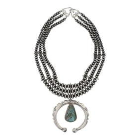 Ray Adakai Navajo Turquoise Mountain Turquoise Choker Necklace 14"