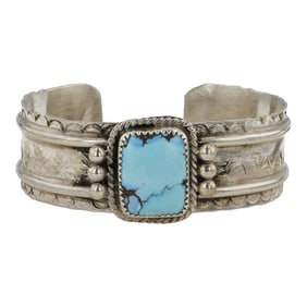 Gilbert Nez Navajo Golden Hills Turquoise Cuff Bracelet